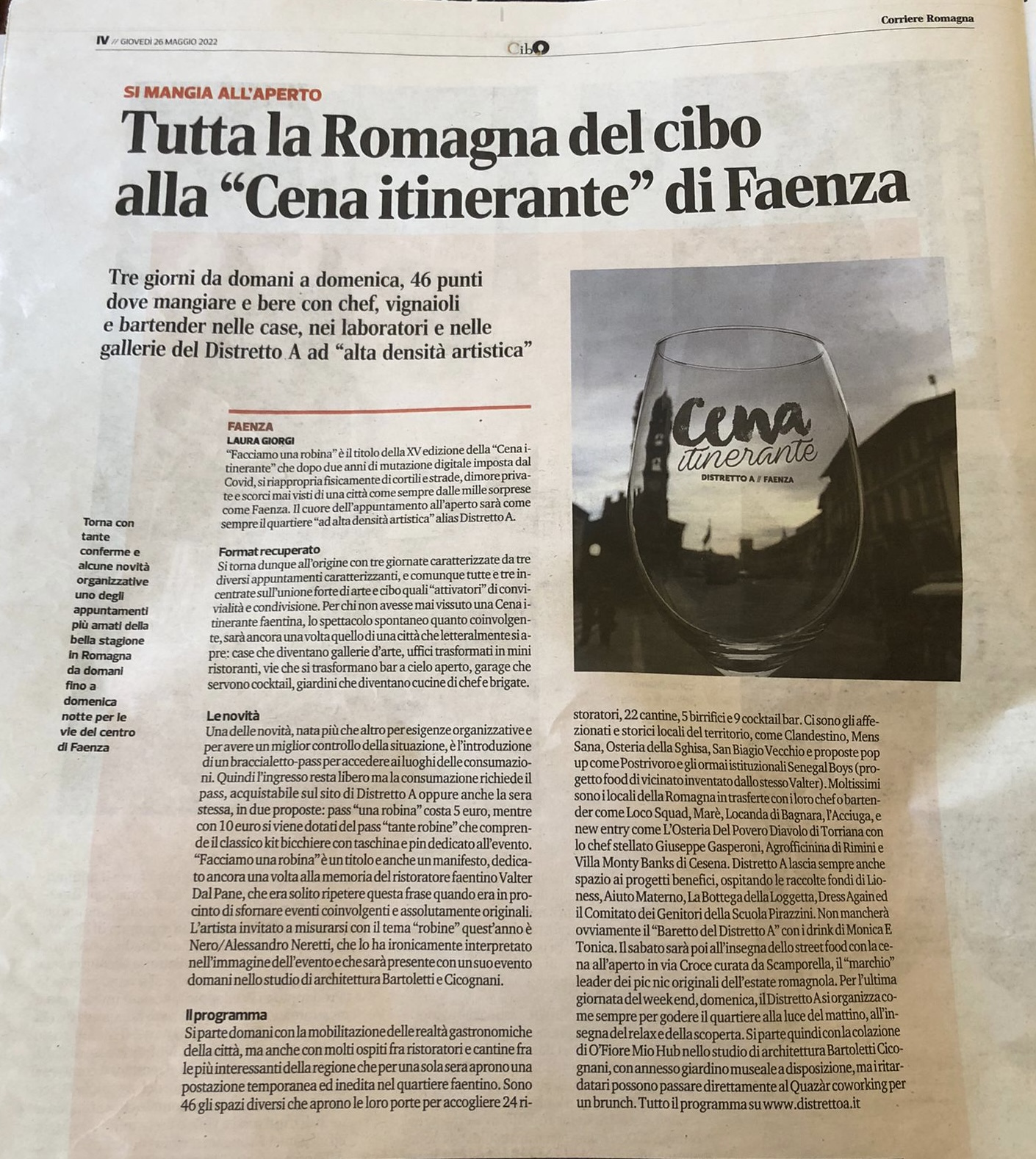 Cibo, inserto Corriere Romagna 26.5